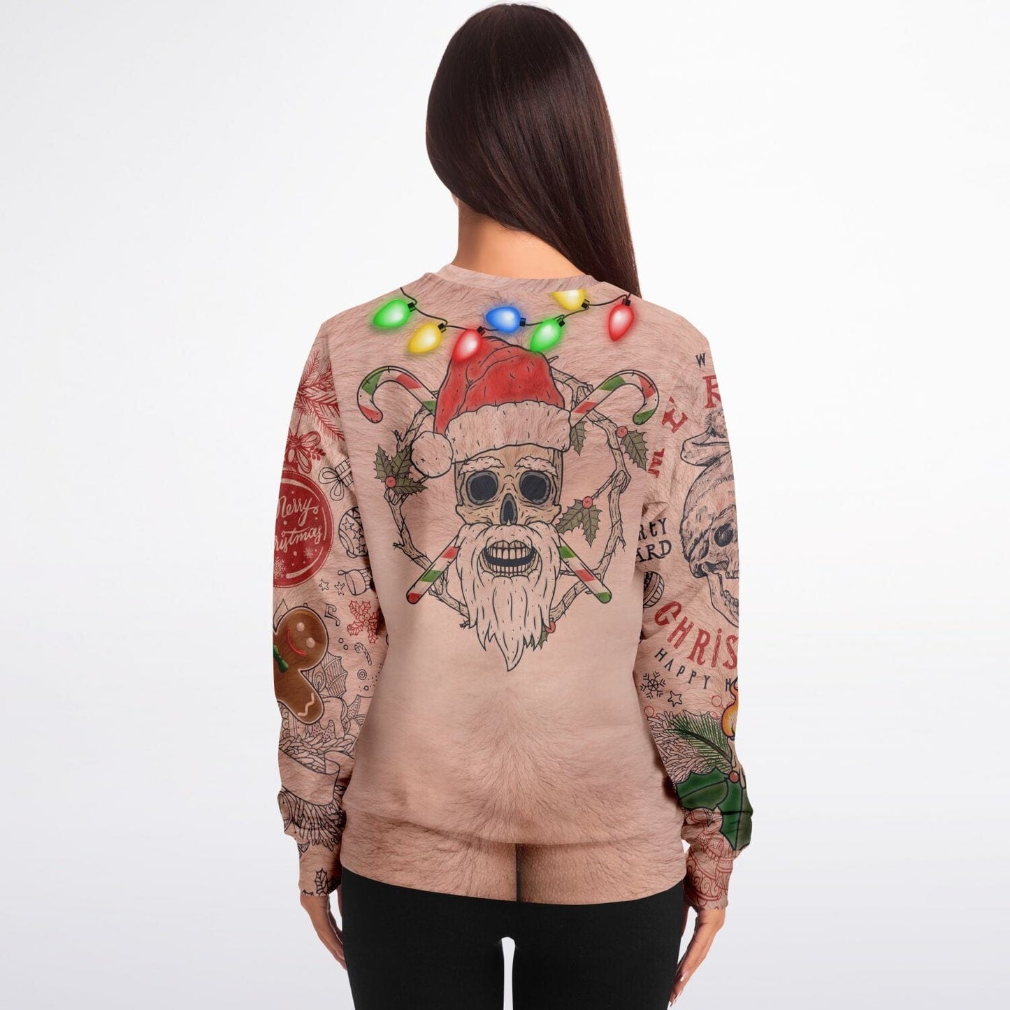 Topless Nude Tattoo Ugly Christmas Sweater (Sweatshirt) - Funny Xmas Shirt