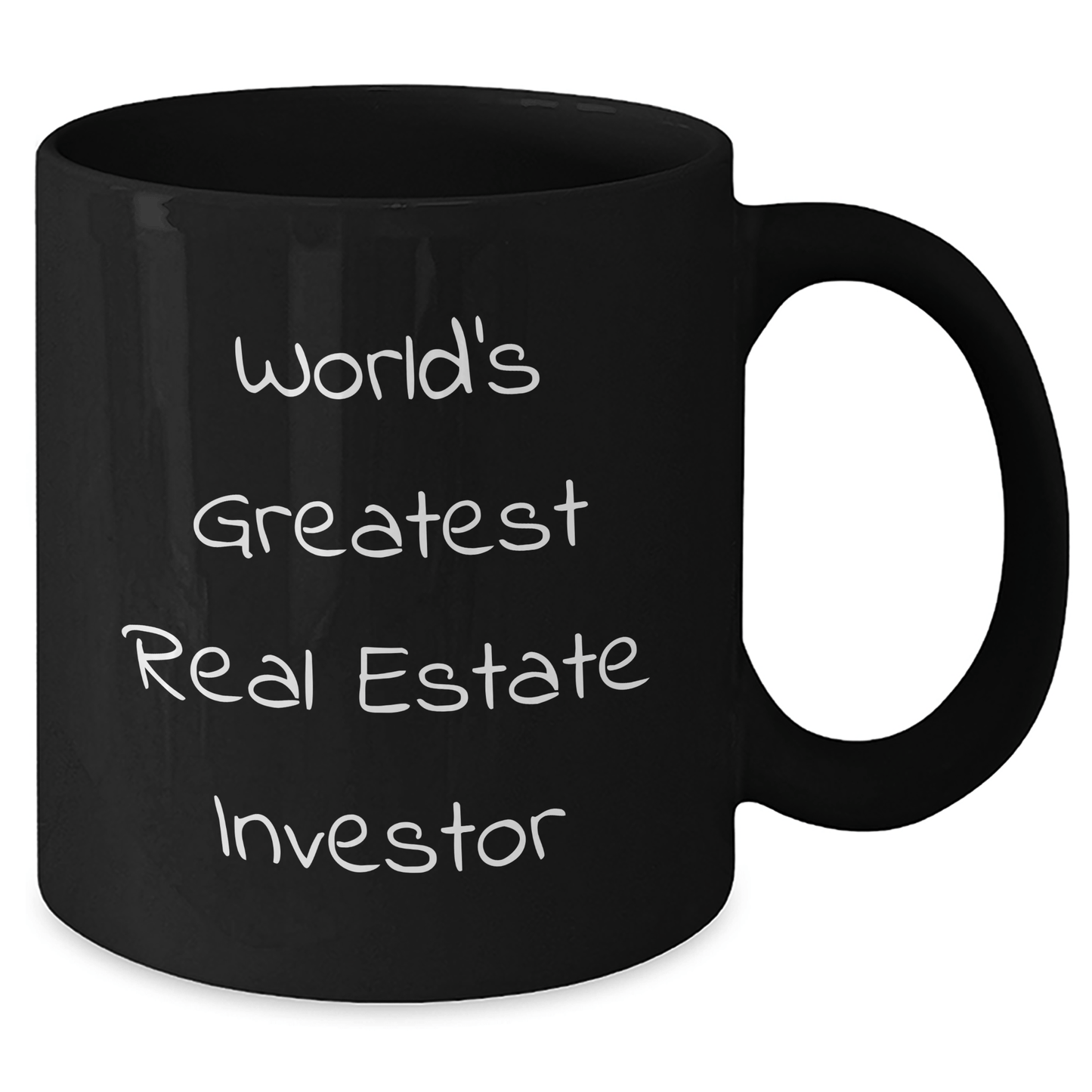 Funny Real Estate Investor Gift for Him, World's Greatest Quote on Black Coffee Mug, Perfect for Graduation, Gifts from Men to Real Estate Investor Friends
