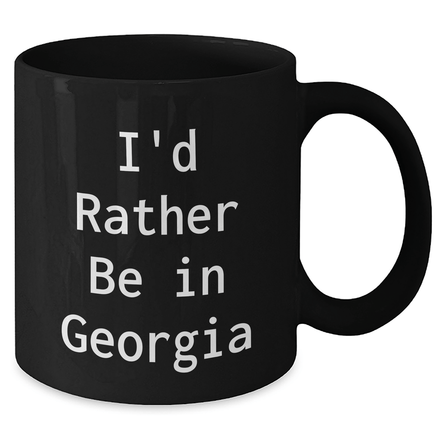 Funny Georgia Gifts for Dad's Special Day, I'd Rather Be In Georgia Black Coffee Mug, Unique Father's Day Present from Friends or Family