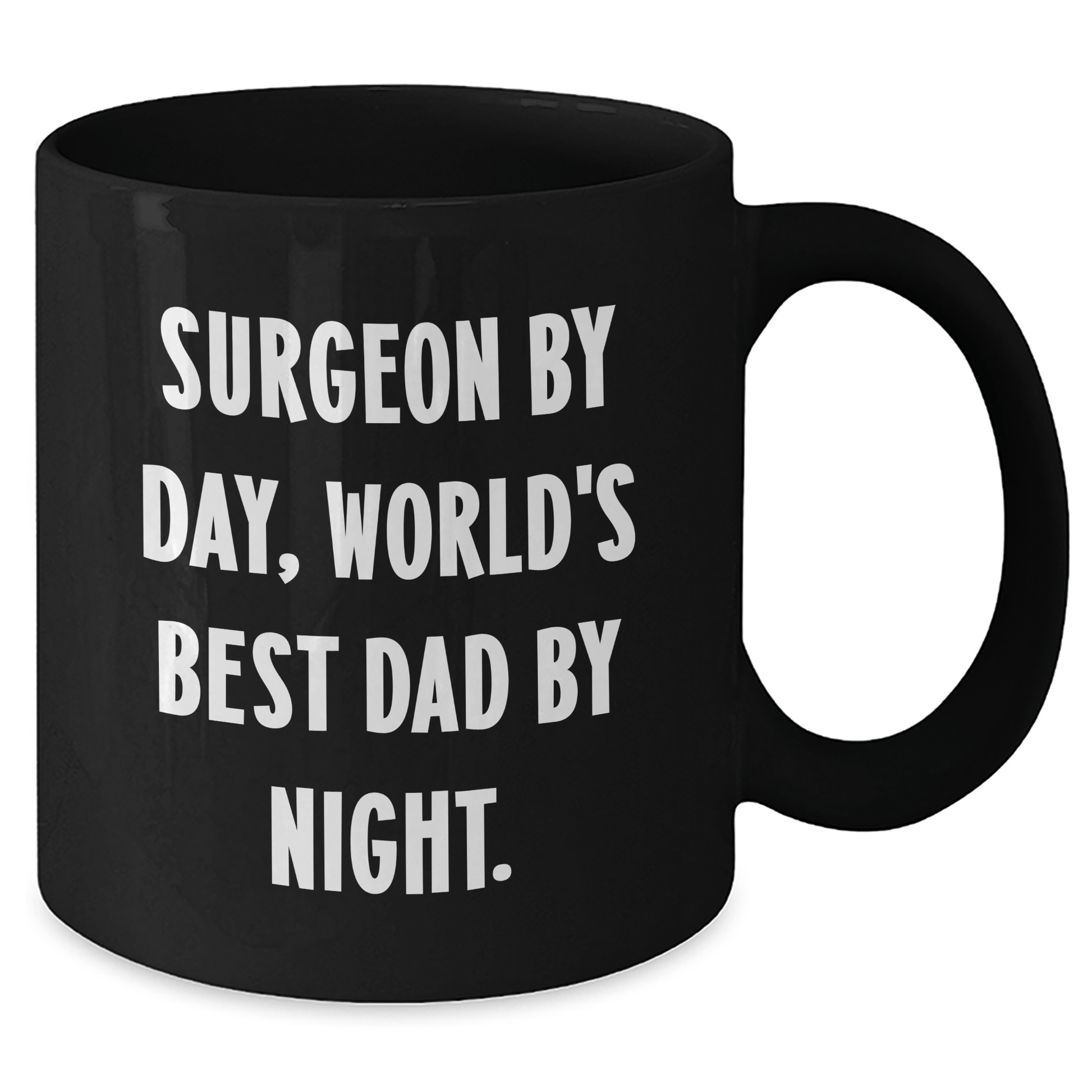 Surgeon Humor Funny Gift for World's Best Dad Black Coffee Mug, Gifts from Men for Surgeons, Unique Father's Day Unique Gifts