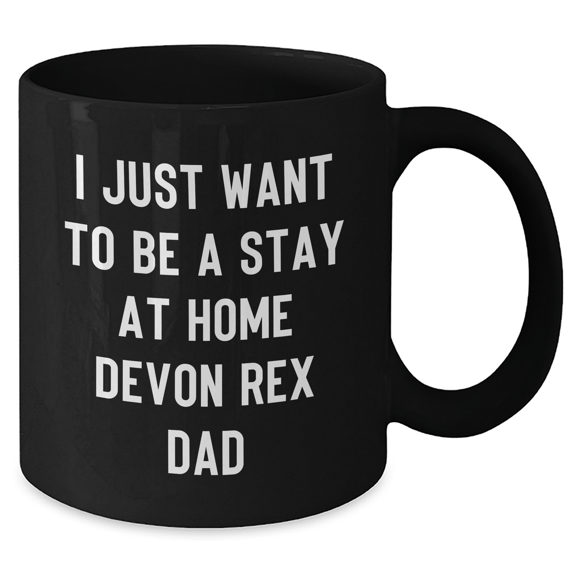 Funny Devon Rex Cat Dad Gifts from Men to Friends - Black Coffee Mug 'I Just Want To Be A Stay At Home Devon Rex Dad' for Father's Day Unique Gifts