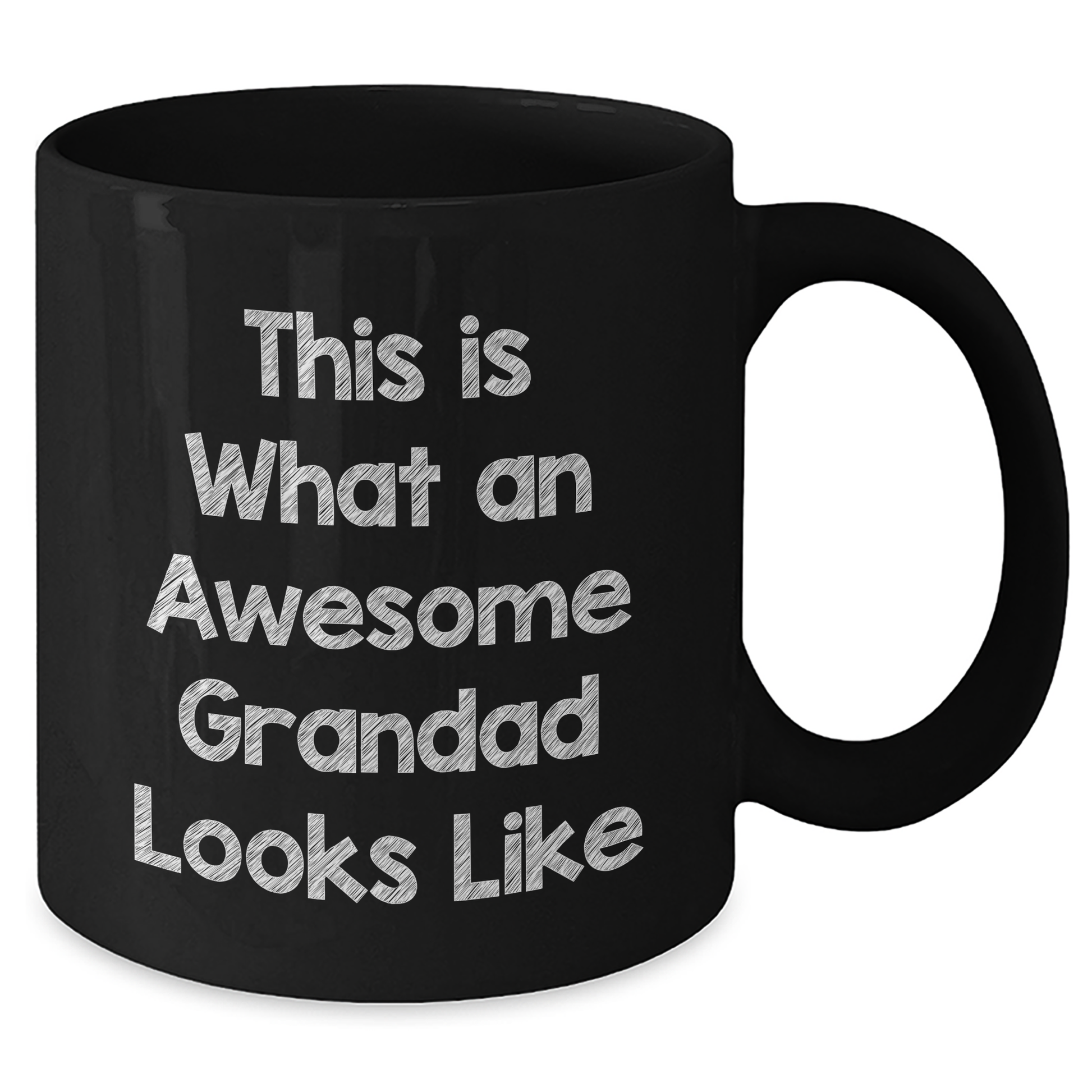 Funny Grandad Gifts - Black Coffee Mug for Him - 'This Is What An Awesome Grandad Looks Like' - Gifts from Family for Grandad on Father's Day - Additional