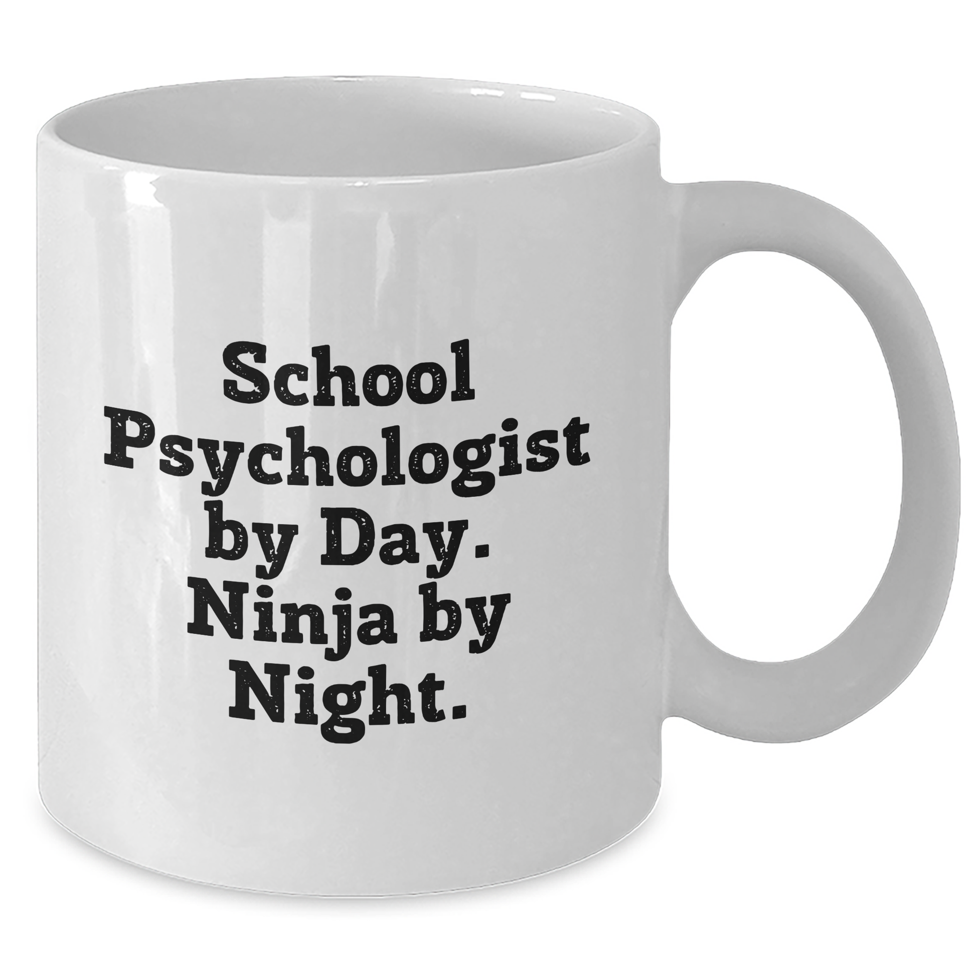 Funny School Psychologist Gifts - White Coffee Mug for School Psychologist By Day. Ninja By Night. - Gifts from Family for Father's Day - Additional
