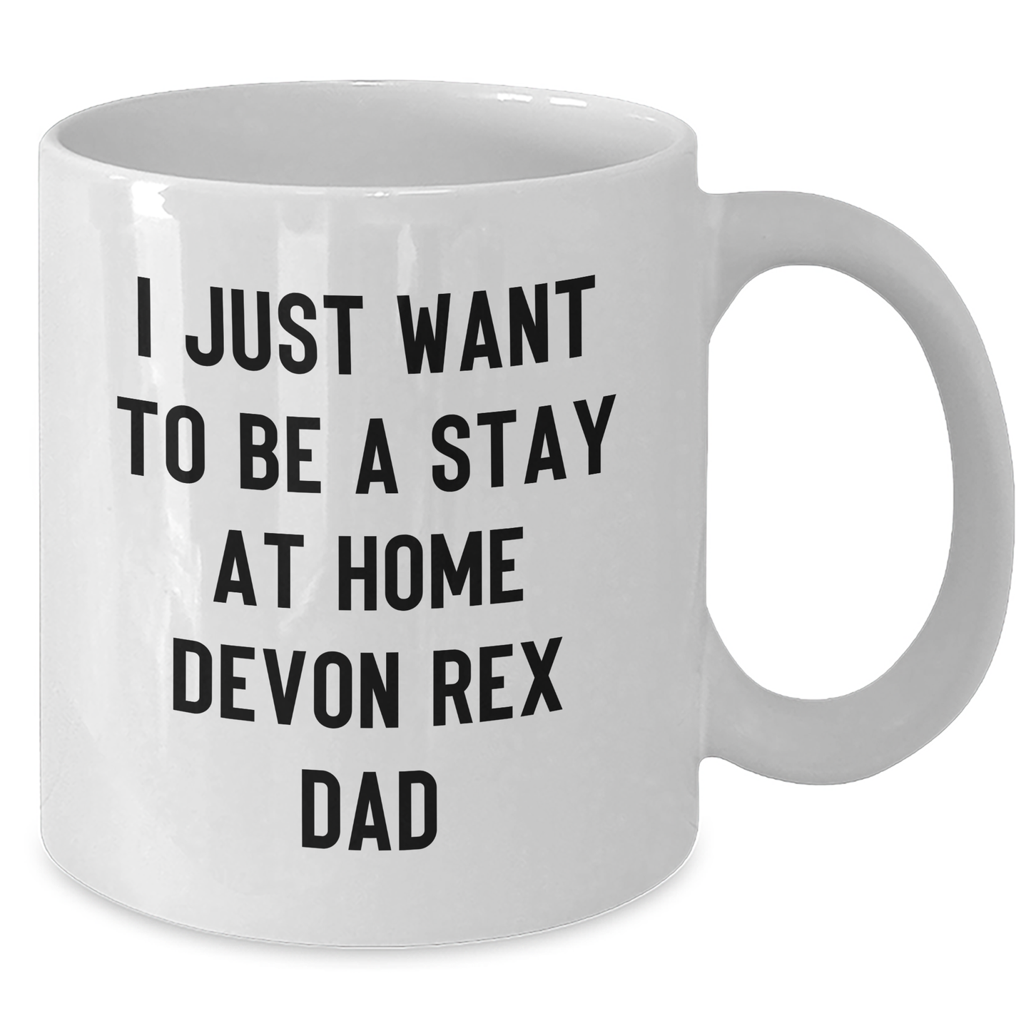 Funny Devon Rex Cat White Coffee Mug Gifts from Dad to Stay At Home Parents - I Just Want To Be A Stay At Home Devon Rex Dad - Additional