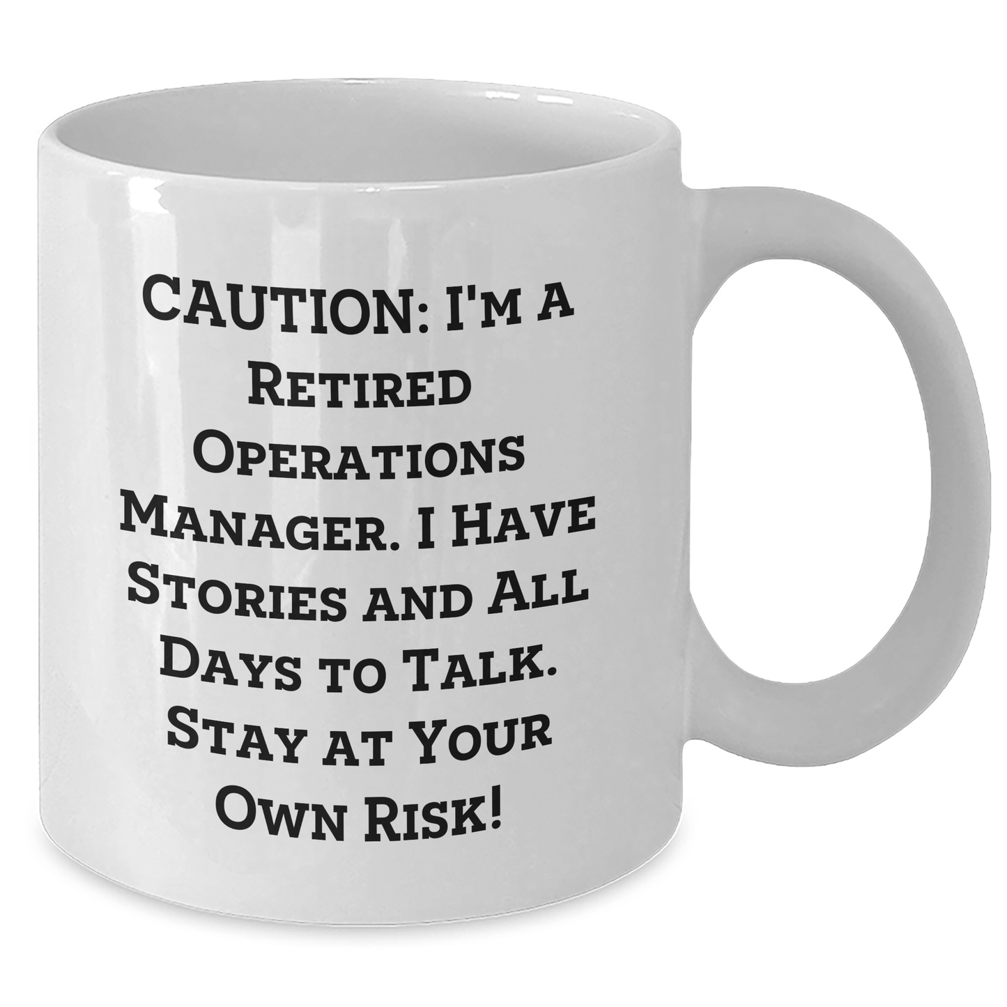 Funny Operations Manager Gifts, White Coffee Mug, Caution: I'm A Retired Ops Manager, Gifts from Mom for Operations Manager, Unique Mother's Day Unique Gifts