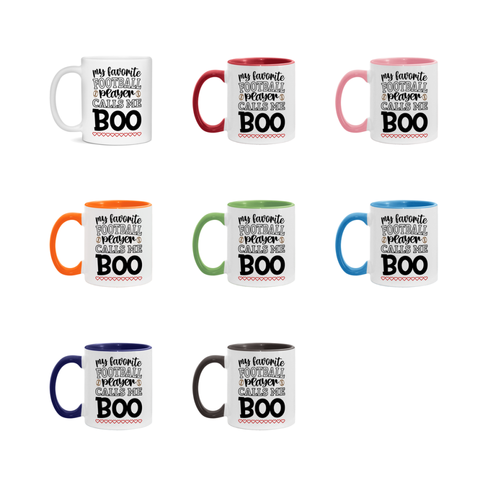 My Favorite Football Player Calls Me Boo Mug – Funny Football Boo Gift – Mug For Boo From Player – Football Season Gift Idea