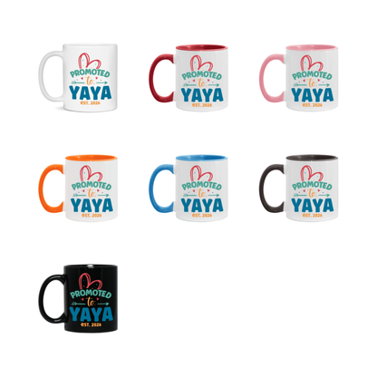 Promoted To Yaya Est. 2026 Coffee Mug – New Yaya Gift – Pregnancy Announcement Mug For New Baby