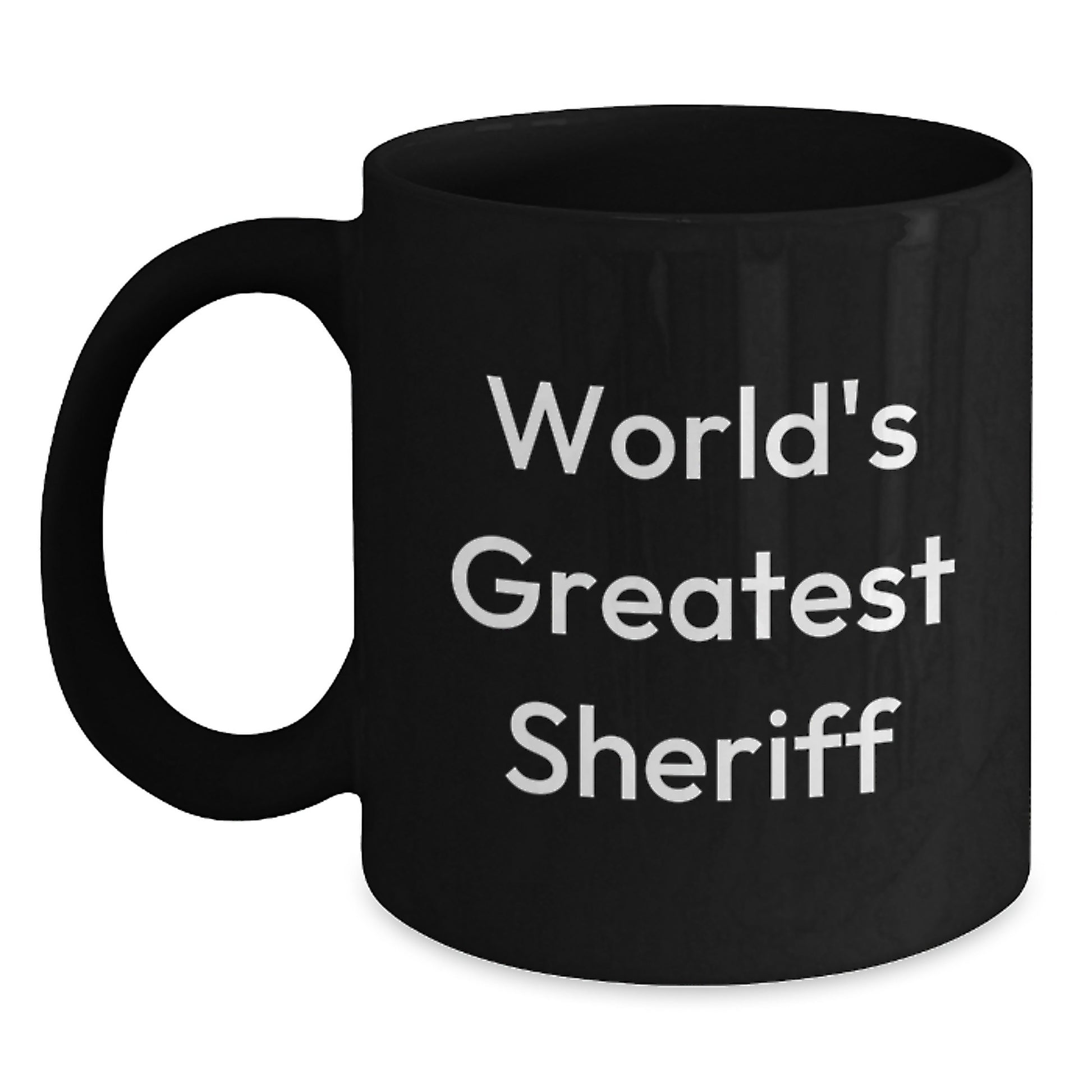 Funny Sheriff Gifts for Men, World's Greatest Sheriff Black Coffee Mug, Birthday Unique Gifts from Friends - Main