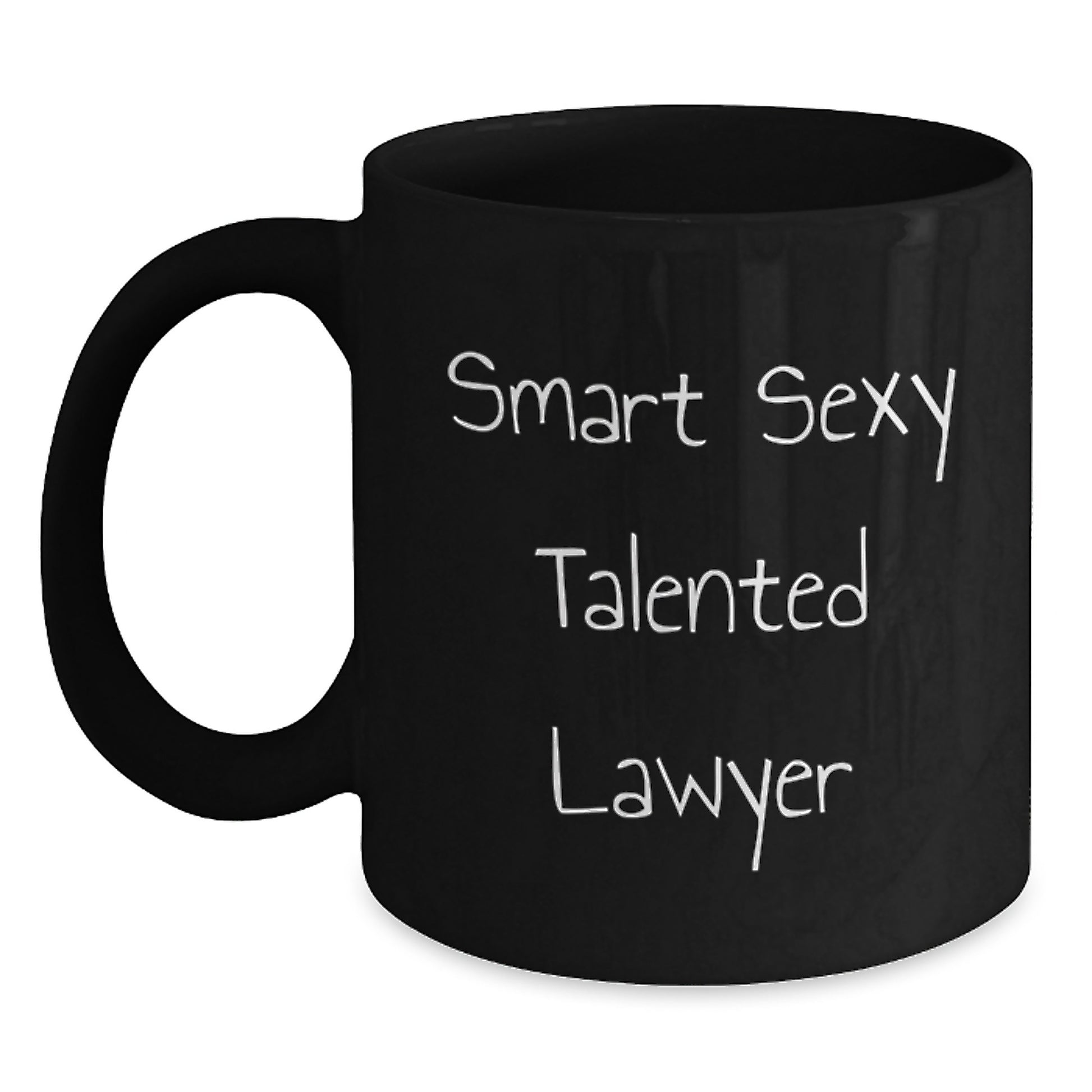 Funny Lawyer Gifts from Friends for Black Coffee Mug, 'Smart Sexy Talented Lawyer' Quote, Graduation Unique Gifts - Main