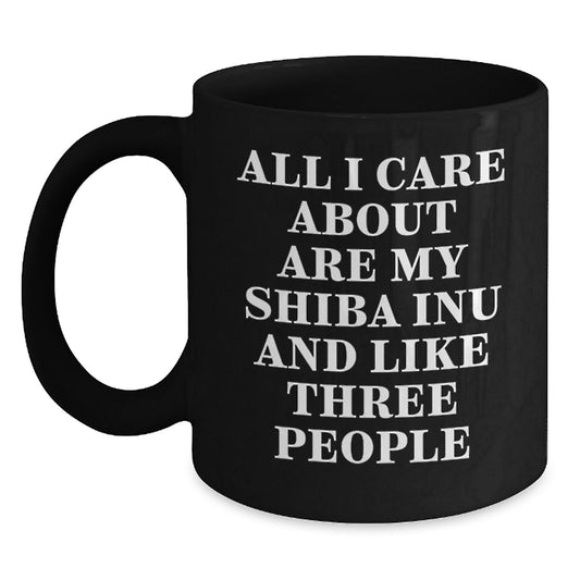 Funny Shiba Inu Dog Lover Gifts from Friends for Valentine's Unique Black Coffee Mug - Main