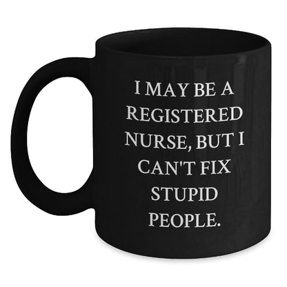 Gifts from Friends to a Registered Nurse, Funny Coffee Quotes, Black Ceramic Mug for Christmas Unique Gifts - Main