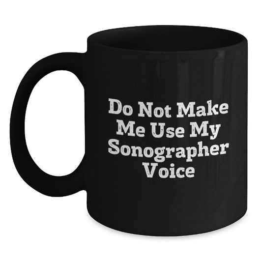 Funny Sonographer Gifts for Christmas Unique Black Coffee Mugs from Friends to Men and Women - Main