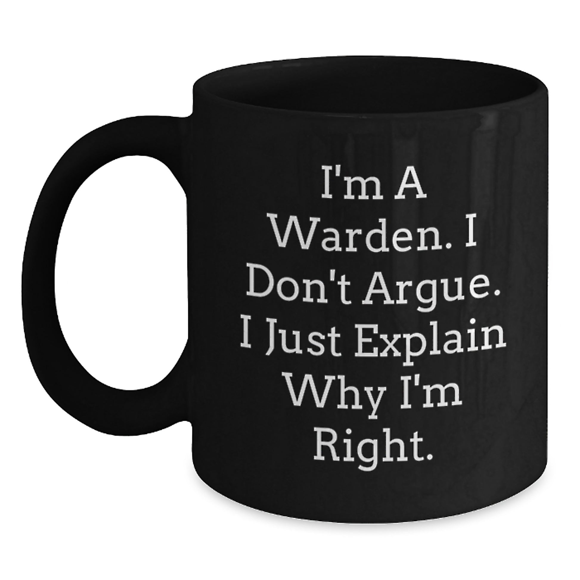 Warden Inspirational Black Coffee Mug Gifts for Men Funny Birthday Unique Ideas - Main