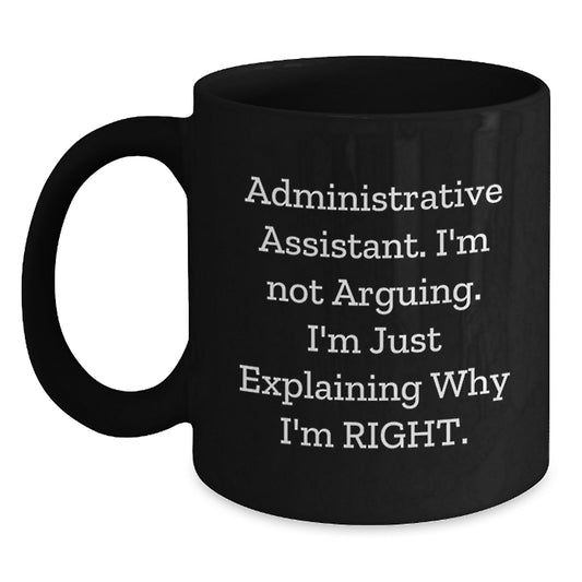Funny Administrative Assistant Gifts from Men to Women Coworkers Black Coffee Mugs Valentine's Unique Ideas - Main