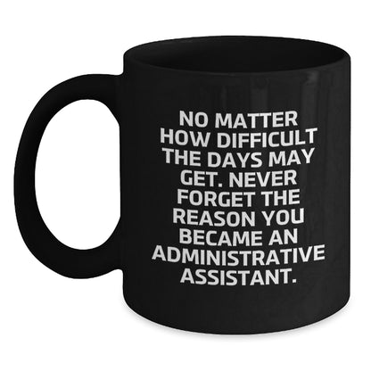 Funny Administrative Assistant Gifts from Men, Christmas Unique Gifts for Administrative Assistants, Black Ceramic Coffee Mug - Main