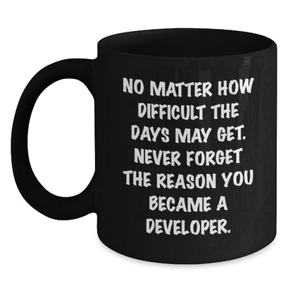 Developer Funny Inspirational Black Coffee Mug Gifts for Men from Family on Graduation Unique - Main