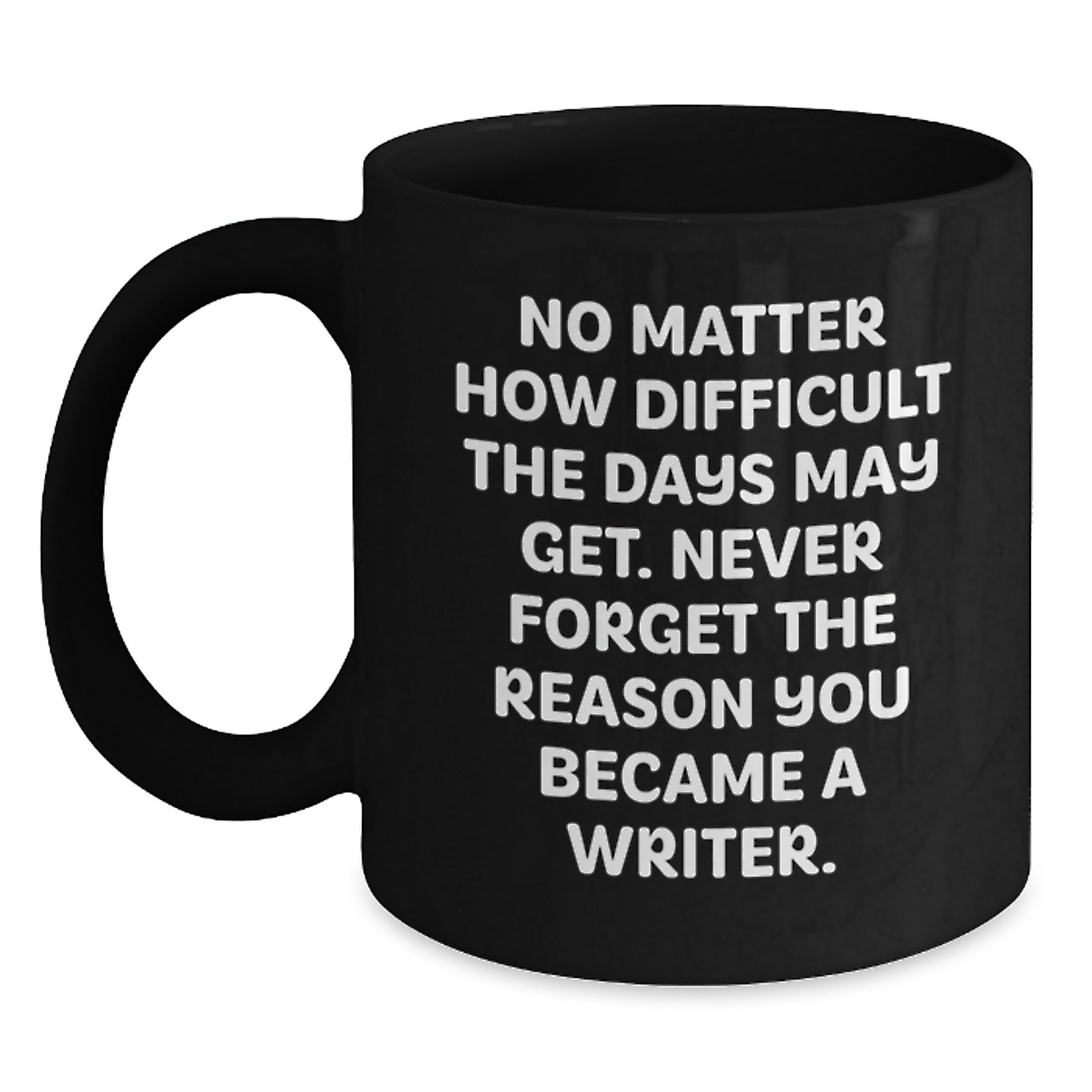 Funny Writer Gifts for Writer, Gifts from Men to Writer Friends, Black Coffee Mug with Inspirational Quote - Main