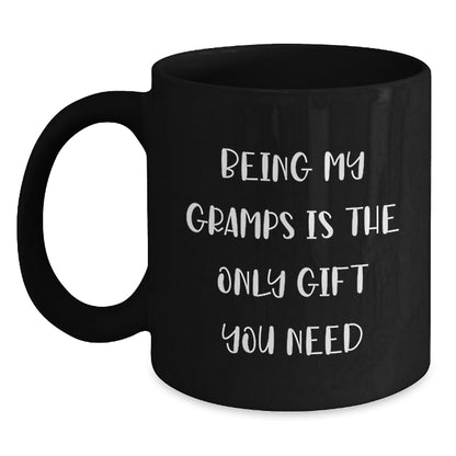 Funny Gramps Gifts from Family, Black Coffee Mugs for Him, Perfect Christmas Unique Gifts, Being 'My Gramps' Is The Only Gift You Need - Main