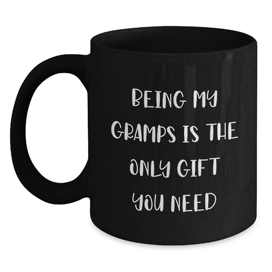 Funny Gramps Gifts from Family, Black Coffee Mugs for Him, Perfect Christmas Unique Gifts, Being 'My Gramps' Is The Only Gift You Need - Main