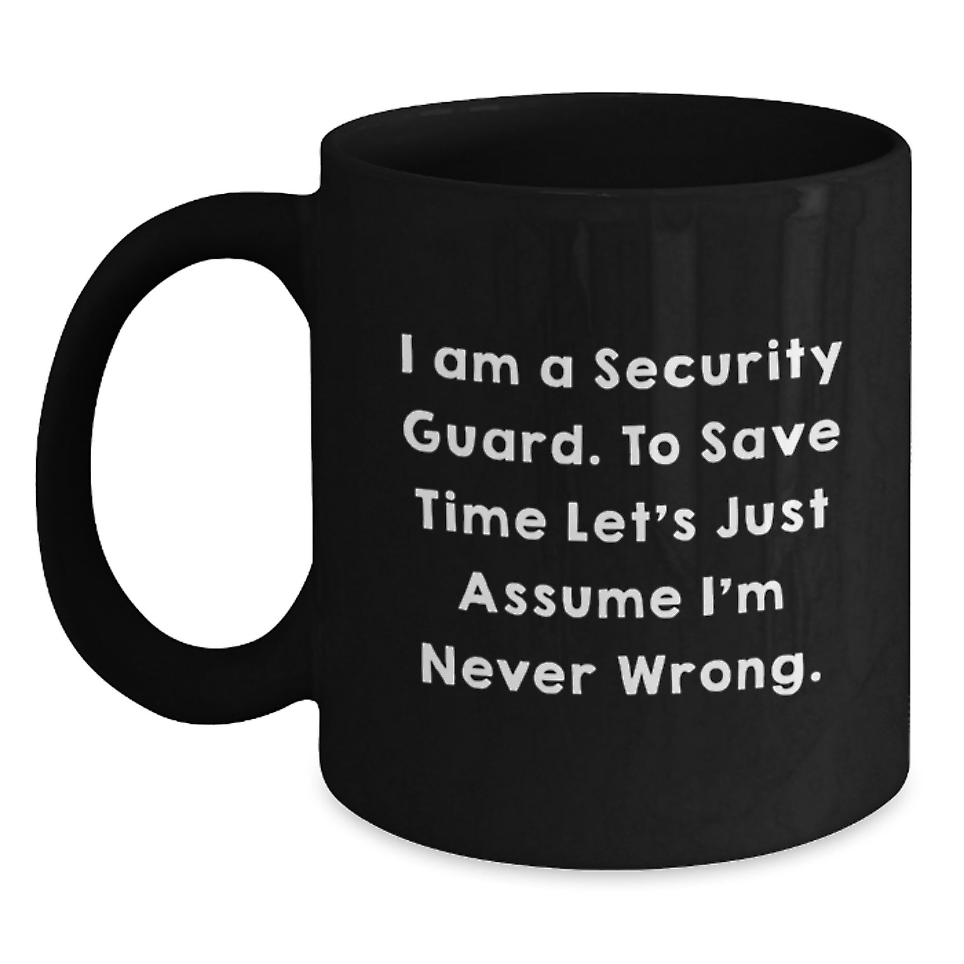 Funny Security Guard Mugs for Christmas Unique Gifts from Friends or Family - Black Coffee Mug for Security Guard - Main