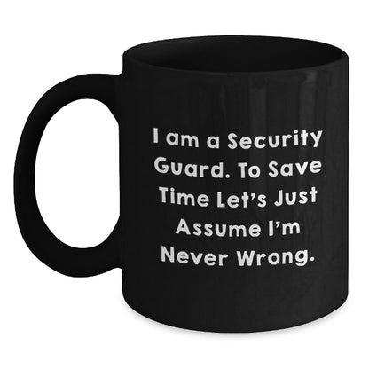 Funny Security Guard Mugs for Christmas Unique Gifts from Friends or Family - Black Coffee Mug for Security Guard - Main