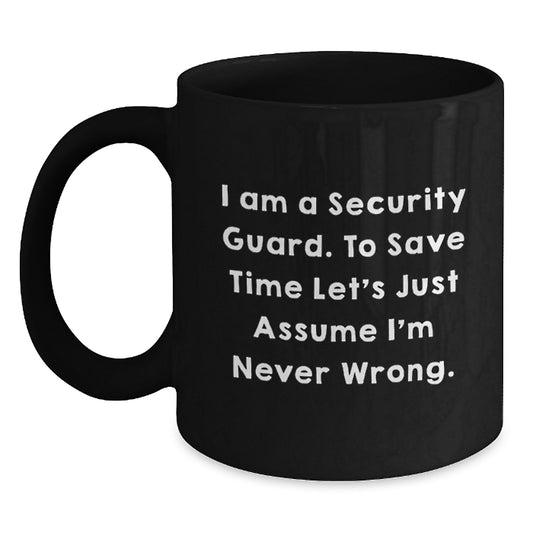 Funny Security Guard Mugs for Christmas Unique Gifts from Friends or Family - Black Coffee Mug for Security Guard - Main