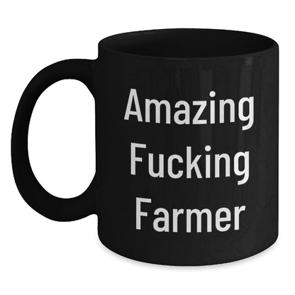 Funny Farmer Gifts from Friends - Amazing Black Coffee Mug for Him or Her on Birthday - 11oz or 15oz Microwave Dishwasher Safe - Main