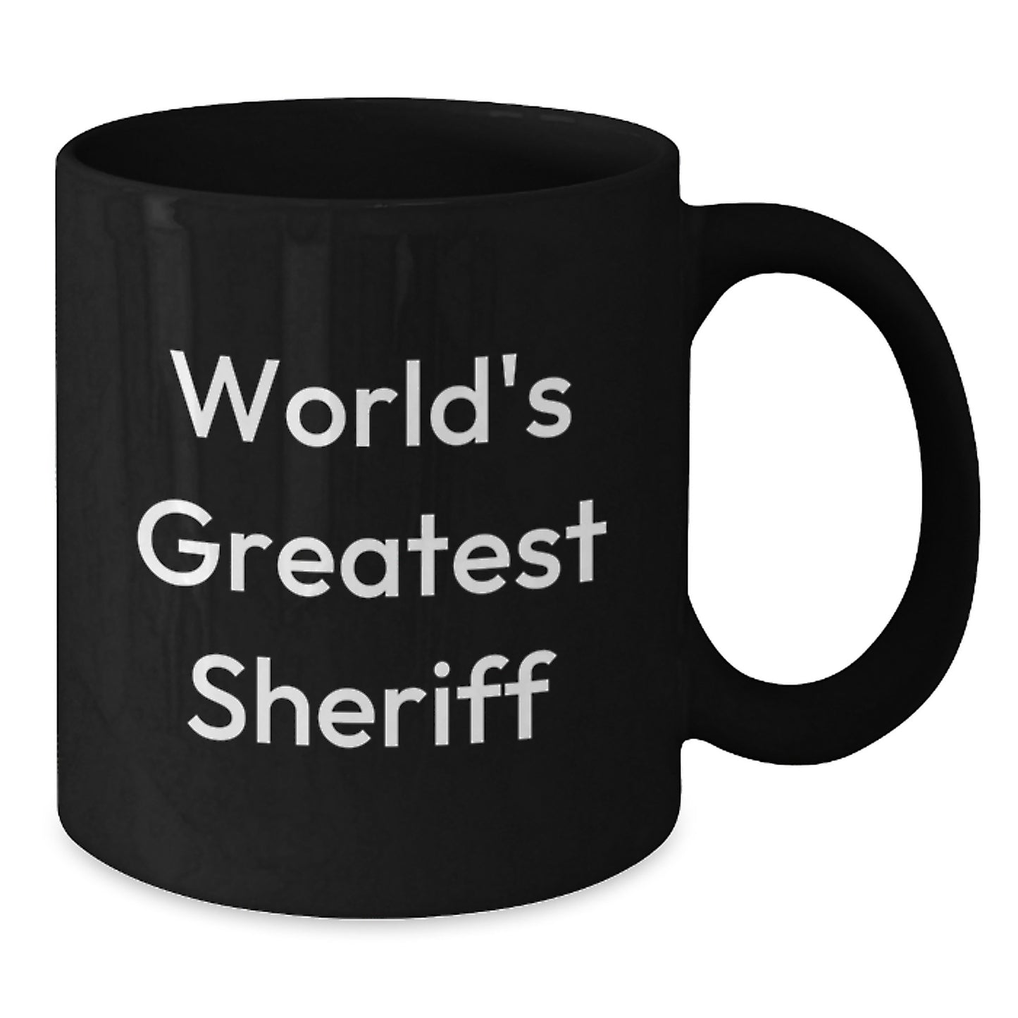 Funny Sheriff Gifts for Men, World's Greatest Sheriff Black Coffee Mug, Birthday Unique Gifts from Friends - Additional