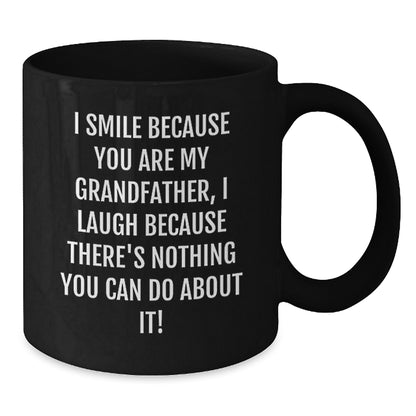 Funny Grandfather Gifts for Him, Black Coffee Mug, Unique Christmas Memorable Presents from Family and Friends, 11oz or 15oz - Additional