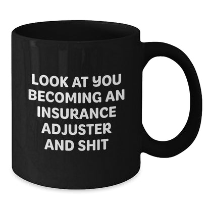 Funny Insurance Adjuster Black Coffee Mug Gifts from Friends, Unique Christmas Unique Gifts for Insurance Adjuster, Men, Coworkers, Family - Additional