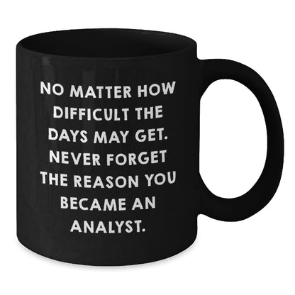Funny Analyst Quote Black Coffee Mug Gifts from Men to Coworkers - Never Forget the Reason You Became An Analyst - Perfect Christmas Unique Gifts for Analysts - Additional