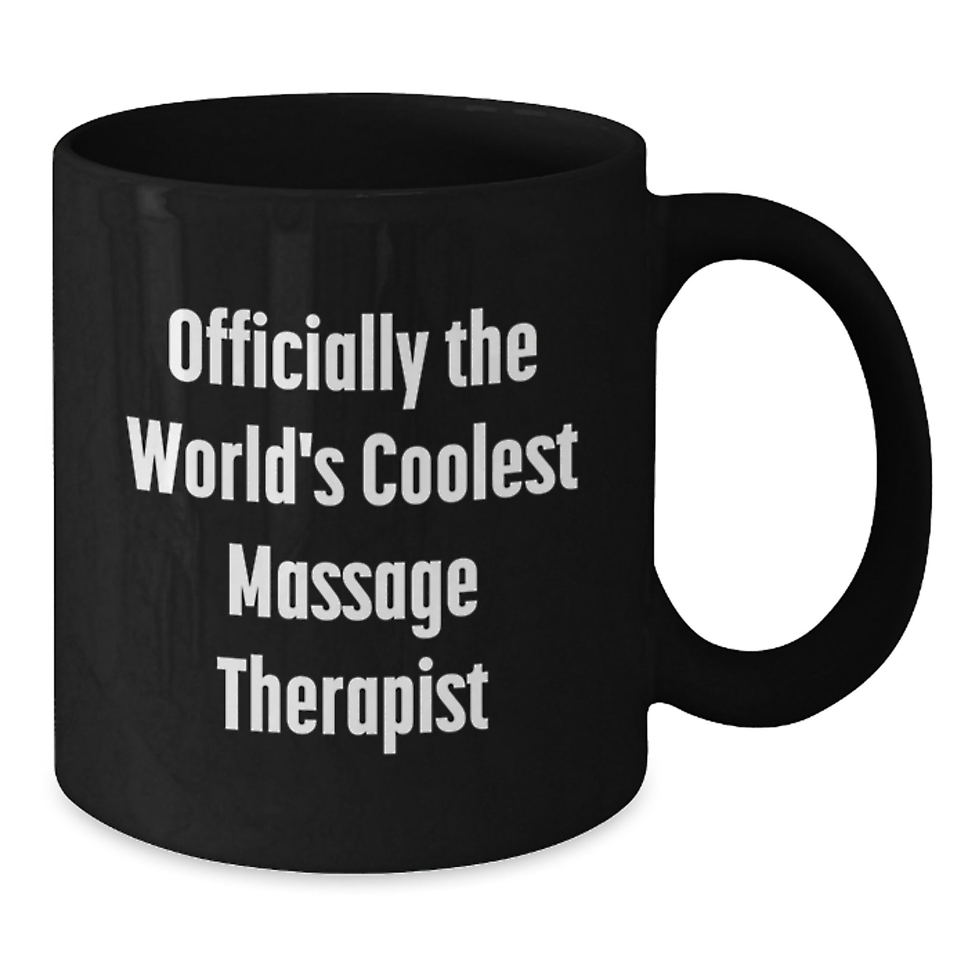 Funny Massage Therapist Gifts from Friends - Officially The World's Coolest Massage Therapist Black Coffee Mug for Christmas Unique Gifts - Additional