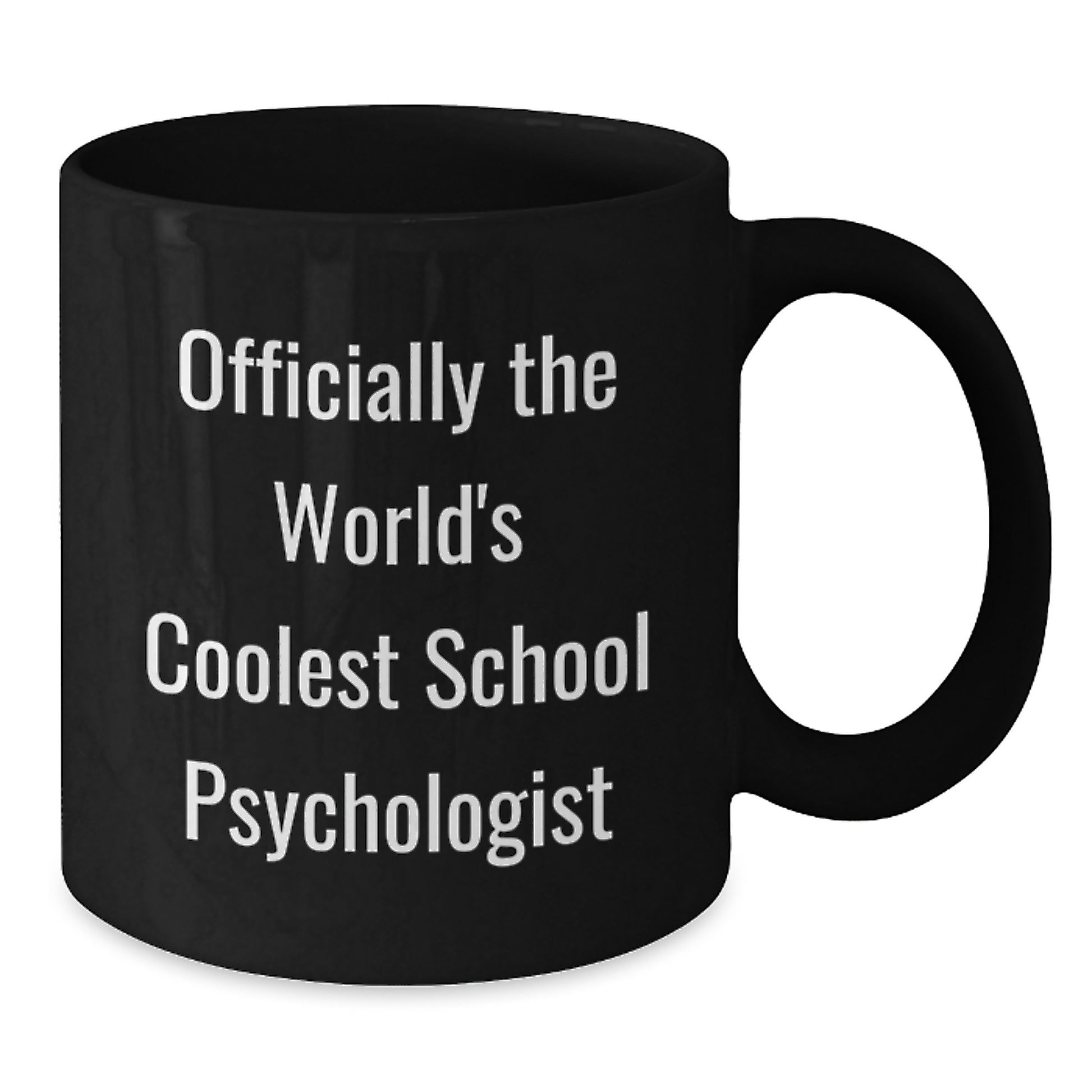 Funny School Psychologist Gifts for Her from Friends, Black Coffee Mug for Graduation 'Officially The World's Coolest School Psychologist'