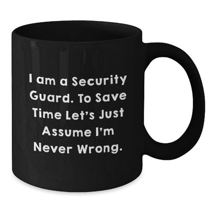 Funny Security Guard Mugs for Christmas Unique Gifts from Friends or Family - Black Coffee Mug for Security Guard - Additional