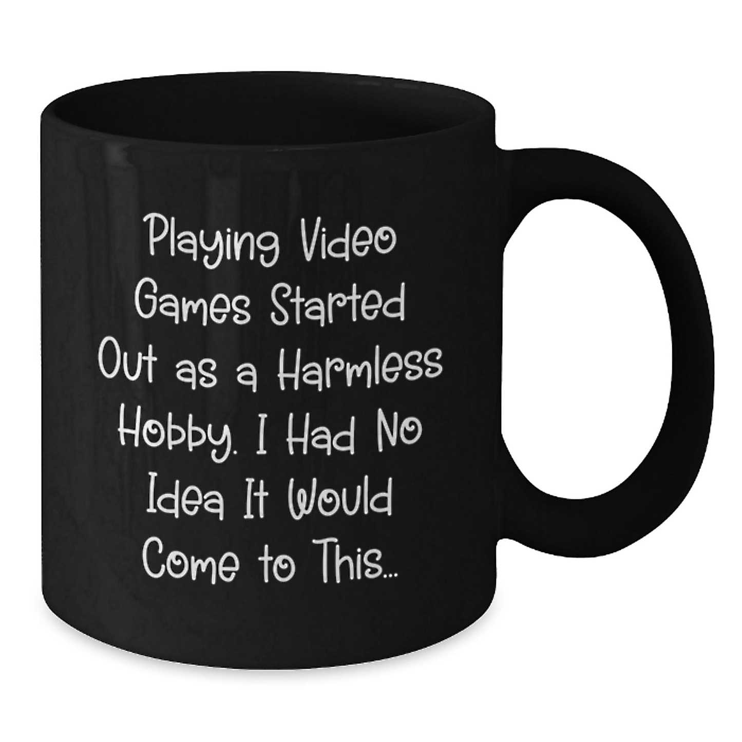 Funny Playing Video Games Gifts from Friends for Playing Video Games Lovers, Black Coffee Mug for Graduation