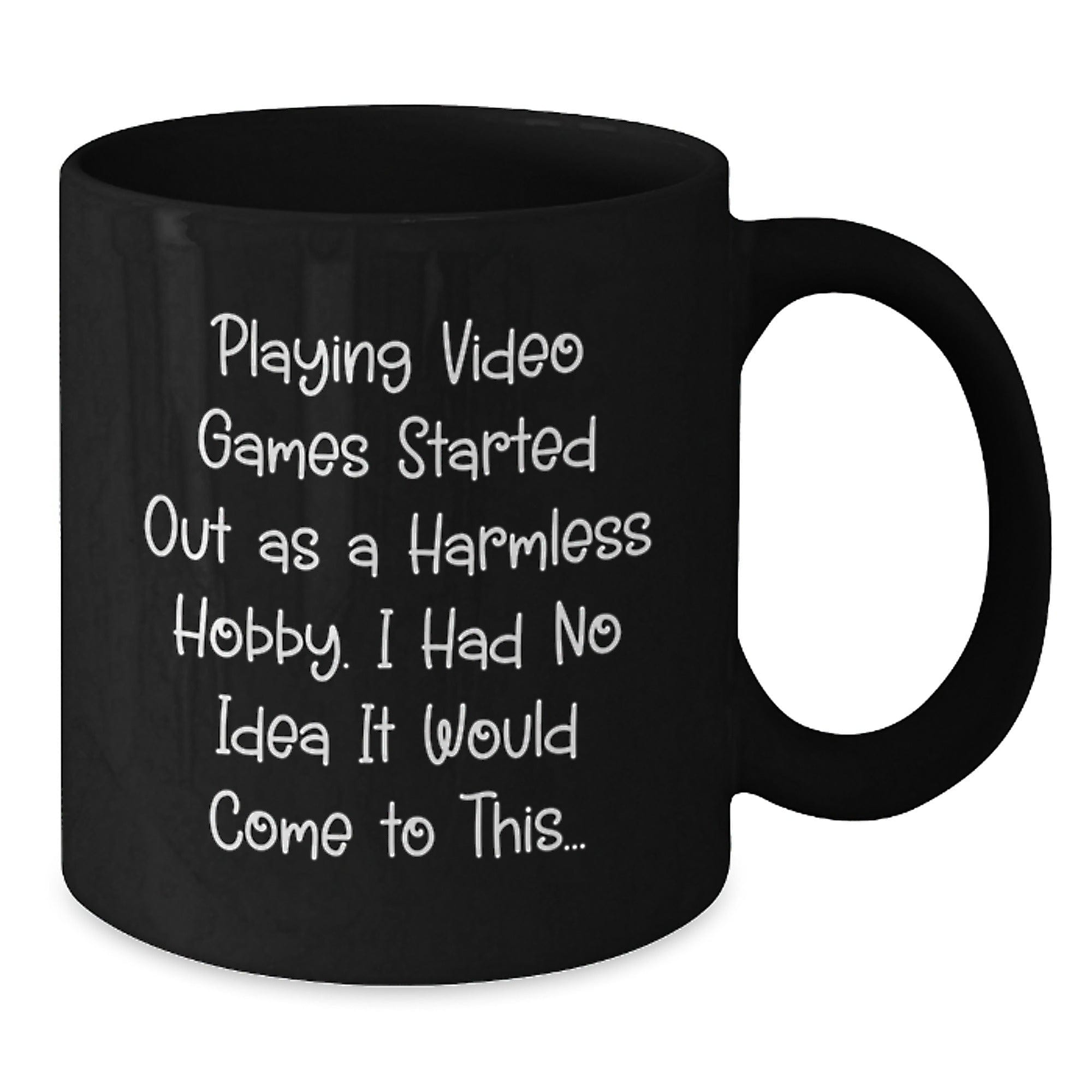 Funny Playing Video Games Gifts from Friends for Playing Video Games Lovers, Black Coffee Mug for Graduation