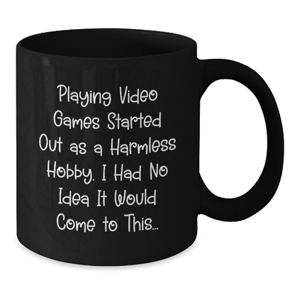 Funny Playing Video Games Gifts from Friends for Playing Video Games Lovers, Black Coffee Mug for Graduation