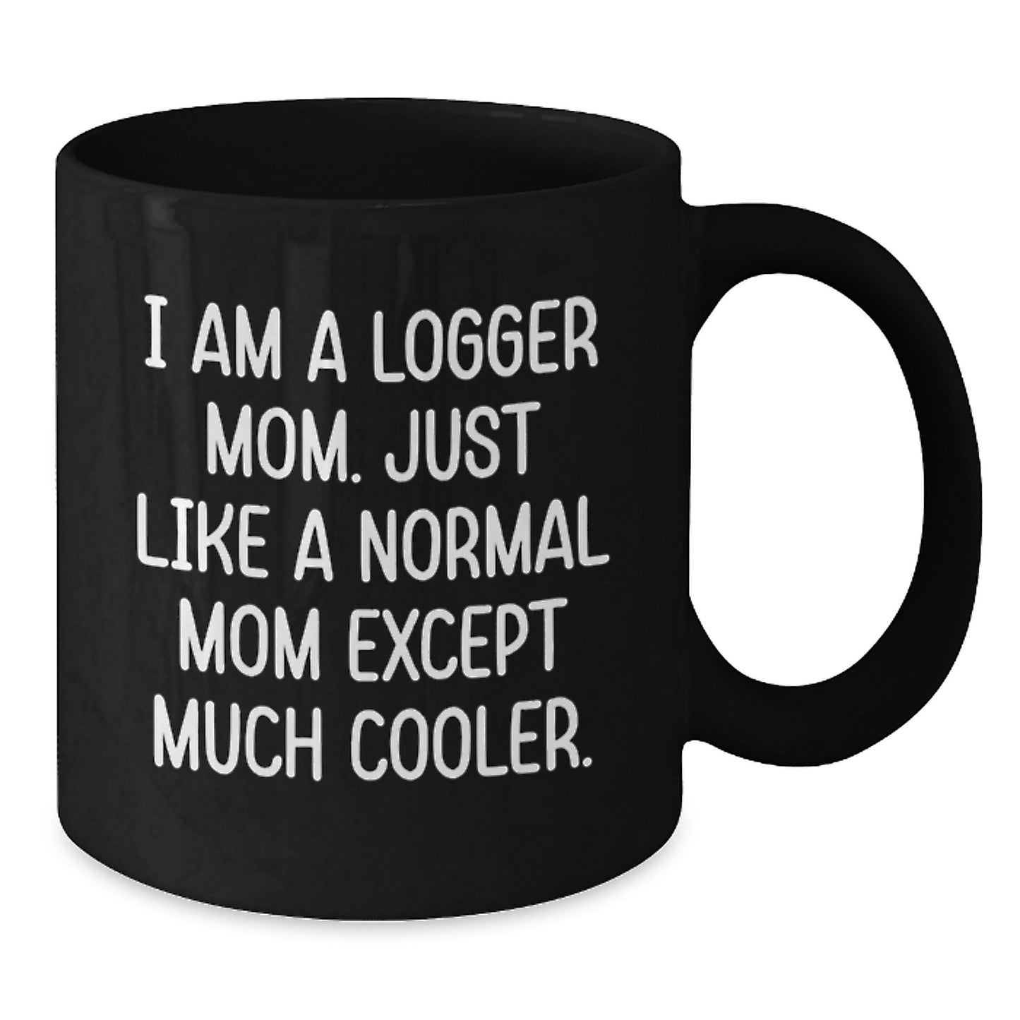 Funny Logger Gifts for Birthday, I Am A Logger Mom Black Coffee Mugs from Friends, Unique Logger Mom Mug for Her,
   - Additional