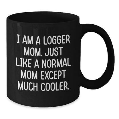 Funny Logger Gifts for Birthday, I Am A Logger Mom Black Coffee Mugs from Friends, Unique Logger Mom Mug for Her,
   - Additional