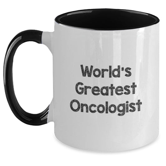 Gifts from Family to World's Greatest Oncologist Funny Coffee Lovers, Two Tone Ceramic Mug for Men and Women, Christmas Unique Gifts - Main
