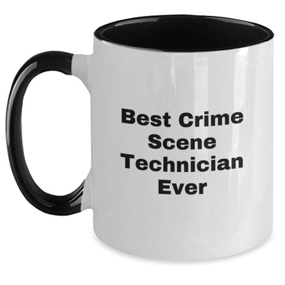 Funny Crime Scene Technician Gifts for Him, Best Crime Scene Technician Ever Quote, Two Tone Coffee Mug, Birthday Unique Presents from Friends - Main