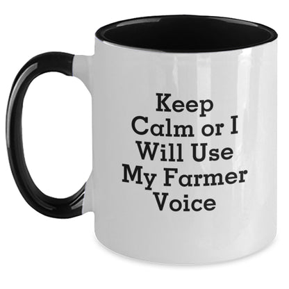 Funny Farmer Two Tone Coffee Mugs Gifts from Men to Farmer Friends for Birthday Unique Gifts - Main