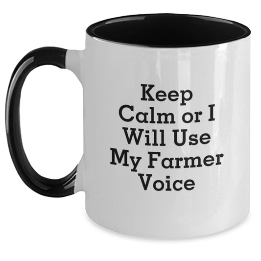 Funny Farmer Two Tone Coffee Mugs Gifts from Men to Farmer Friends for Birthday Unique Gifts - Main