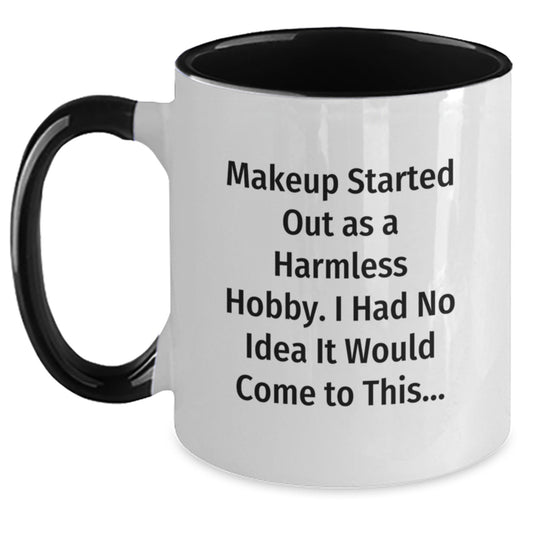 Funny Makeup Lovers Gifts from Friends, Christmas Unique Makeup Gifts for Makeup Enthusiasts, Two Tone Coffee Mug - Main