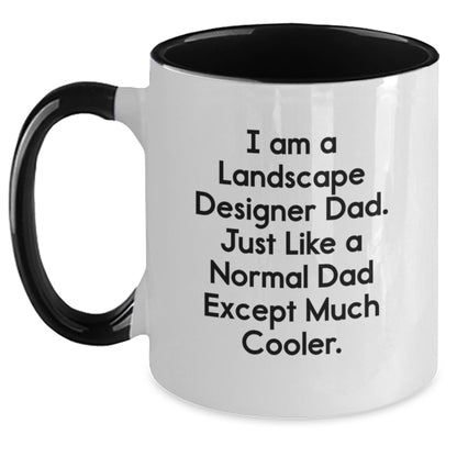 Funny Landscape Designer Gifts for Dad - Unique Two Tone Coffee Mugs from Friends and Family, I Am A Landscape Designer Dad, Christmas Unique Gifts - Main