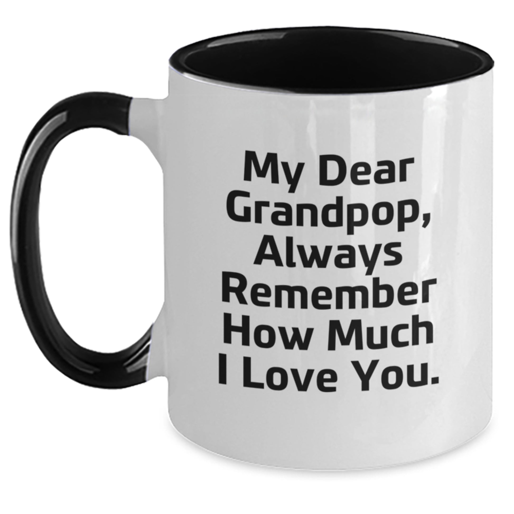 Grandpop's Inspirational Two Tone Coffee Mug, Funny Quote Gifts for Men, Unique Graduation Presents from Family, Friends, or Coworkers - Main
