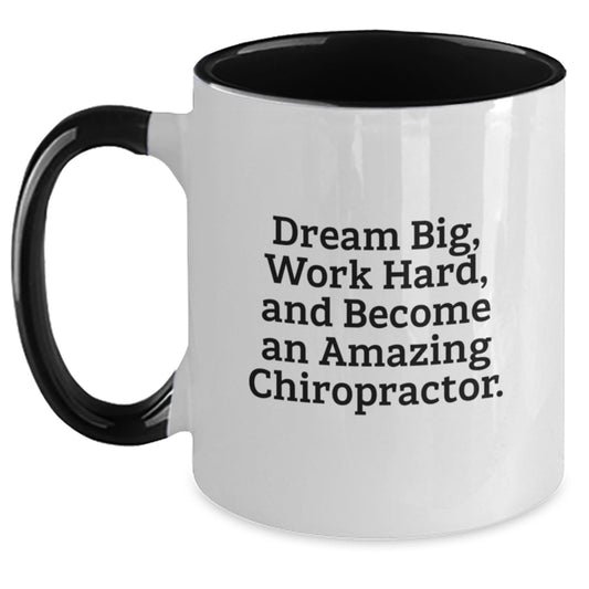Chiropractor Gifts from Friends and Family for Christmas Unique Inspirational Mugs - Two Tone Coffee Cup, Dream Big Quote, Ceramic, Microwave and Dishwasher Safe - Main