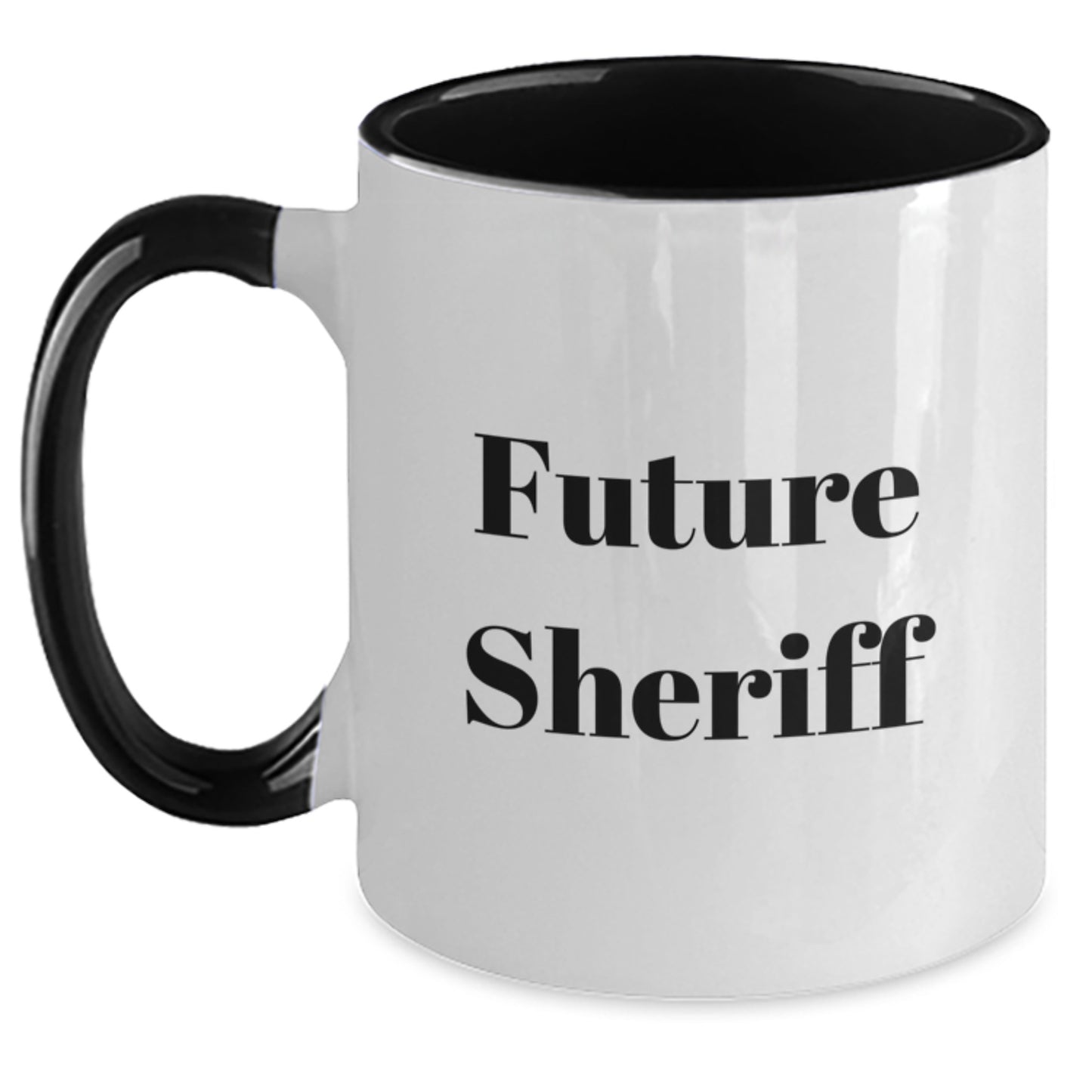 Future Sheriff Gifts from Friends, Funny Two Tone Coffee Mug, Birthday Unique Gifts - Main
