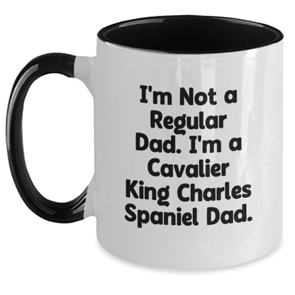 Funny Cavalier King Charles Spaniel Dog Gifts for Dad, I'm Not A Regular Dad, Two Tone Coffee Mug for Christmas - Main
