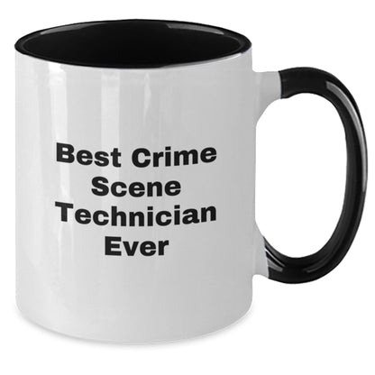 Funny Crime Scene Technician Gifts for Him, Best Crime Scene Technician Ever Quote, Two Tone Coffee Mug, Birthday Unique Presents from Friends - Additional